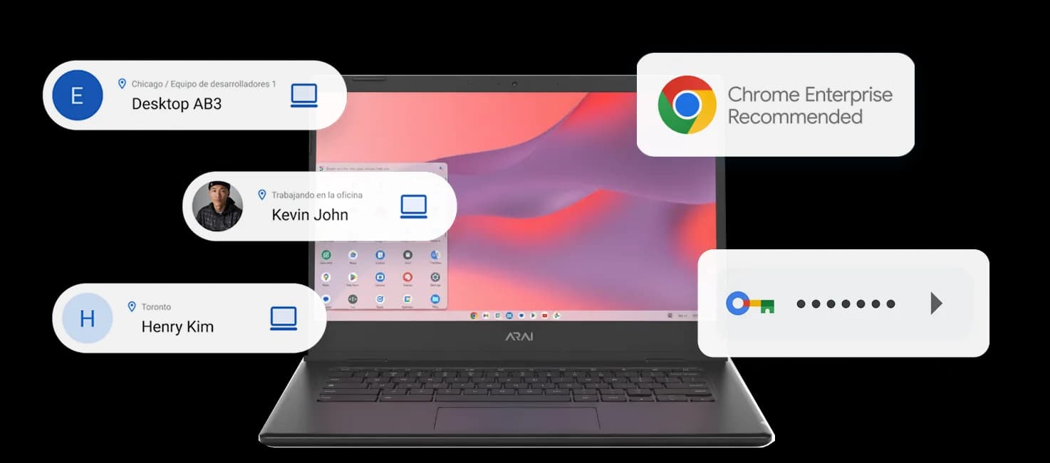 Chromebook corporativa Arai Nimbus S1 de 14 pulgadas