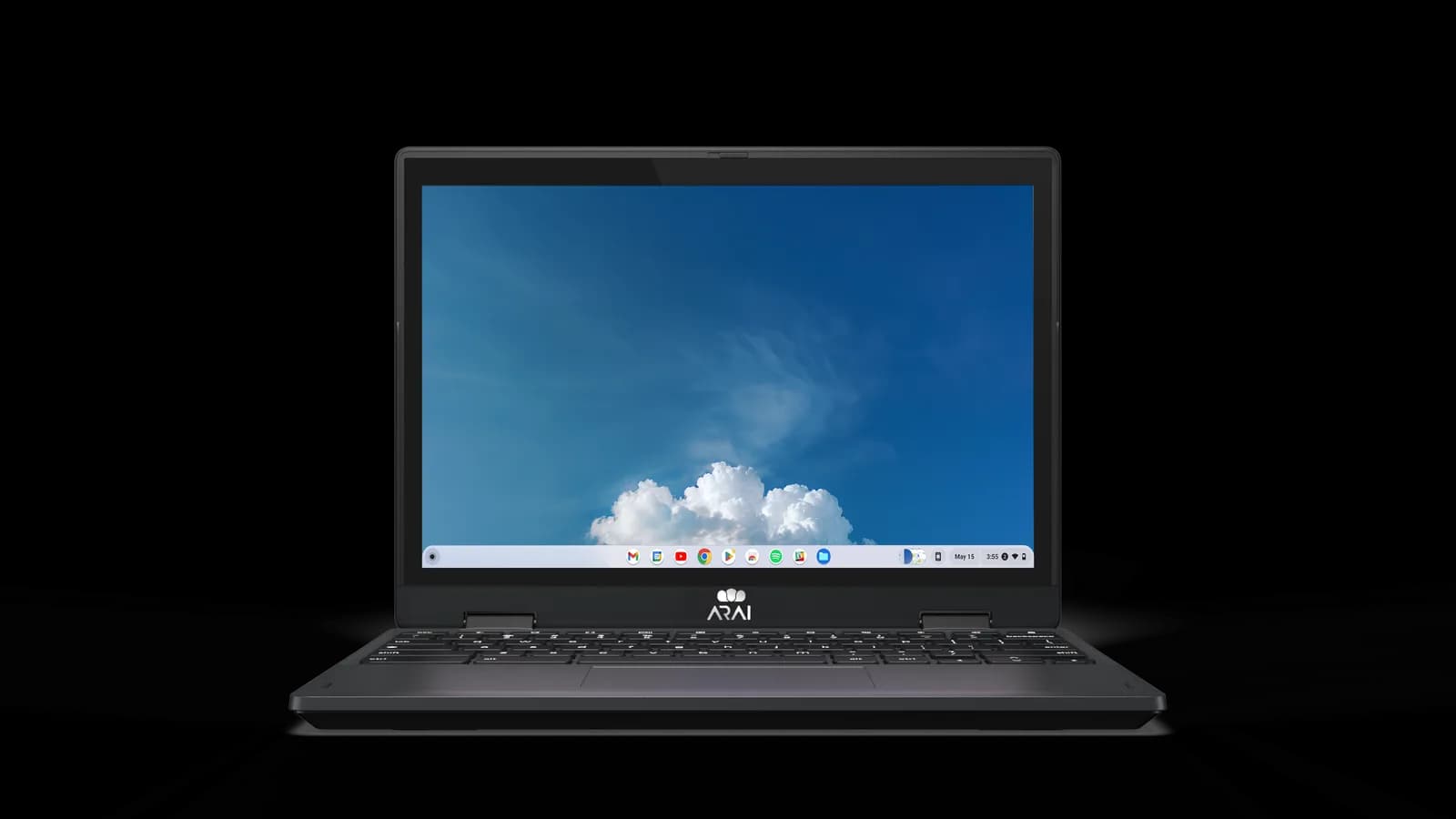 Vista frontal del Chromebook convertible Arai Stratus